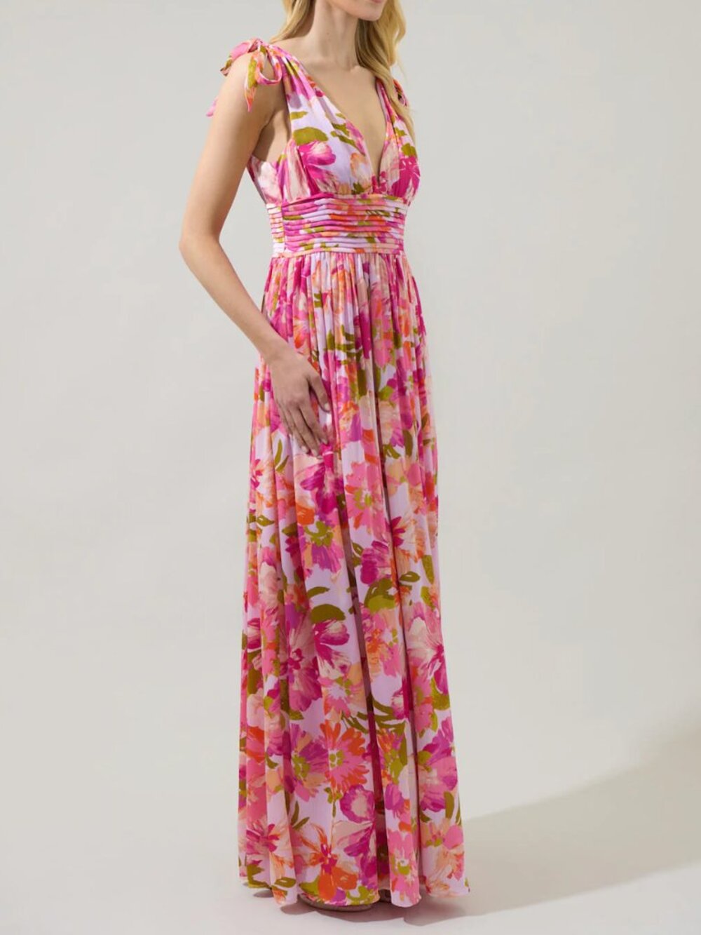 Sugarlips Abigal Floral Descanso Pleated Maxi Dress - Picture 3 of 5
